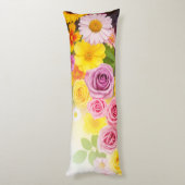 Coussins Longs Vibrant Floral Gradient Art – Pink Yellow Purple (Dos (Vertical))