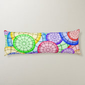 Coussins Longs Vibrant Rainbow Concentric Circles  (Dos)