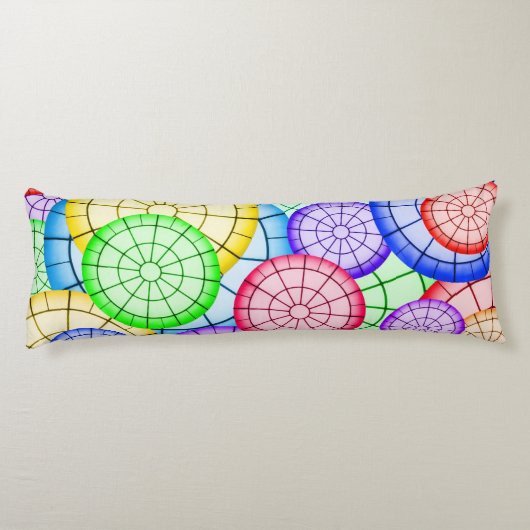 Coussins Longs Vibrant Rainbow Concentric Circles (Dos)