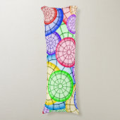 Coussins Longs Vibrant Rainbow Concentric Circles  (Devant (Vertical))