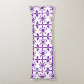 Coussins Longs Vieux floral anglais pourpre et blanc (Dos (Vertical))