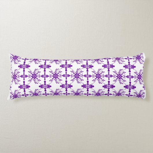 Coussins Longs Vieux floral anglais pourpre et blanc (Devant)