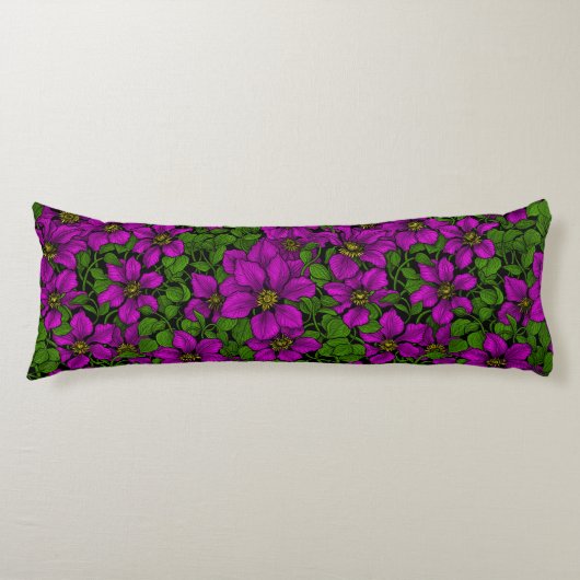 Coussins Longs Vigne Clematis rose (Devant)