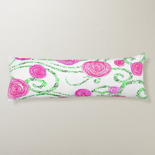 Coussins Longs Vignes vert et rose (Dos)