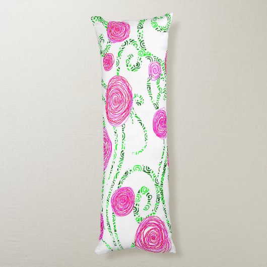 Coussins Longs Vignes vert et rose (Dos (Vertical))