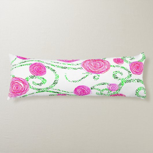 Coussins Longs Vignes vert et rose (Devant)