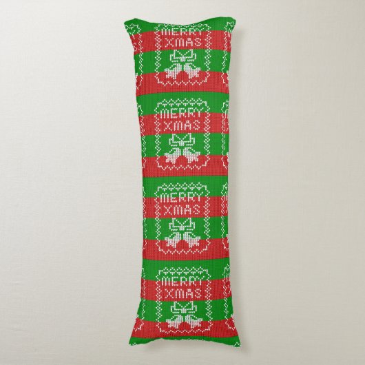 Coussins Longs Vilain pull motif sonnettes Joyeux fils Xmas (Devant (Vertical))
