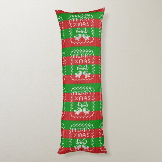 Coussins Longs Vilain pull motif sonnettes Joyeux fils Xmas (Dos (Vertical))