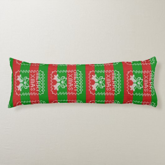 Coussins Longs Vilain pull motif sonnettes Joyeux fils Xmas (Devant)