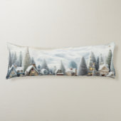 Coussins Longs Village de Noël sous neige (Devant)