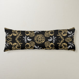 Coussins Longs Vintage Botanique Gold Et Silver Print