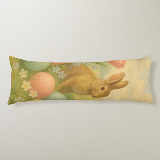 Coussins Longs Vintage Bunny/Rabbit Easter Egg/Spring  (Devant)