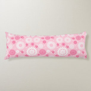 Coussins Longs Vintage Élégant Pink Blanc Motif Floral