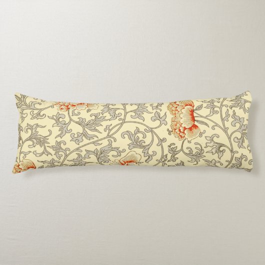 Coussins Longs Vintage rose gris botanique (Devant)