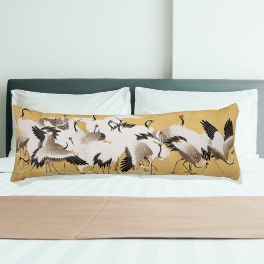 Coussins Longs Vintages troupeaux d'oiseaux de grue japonais