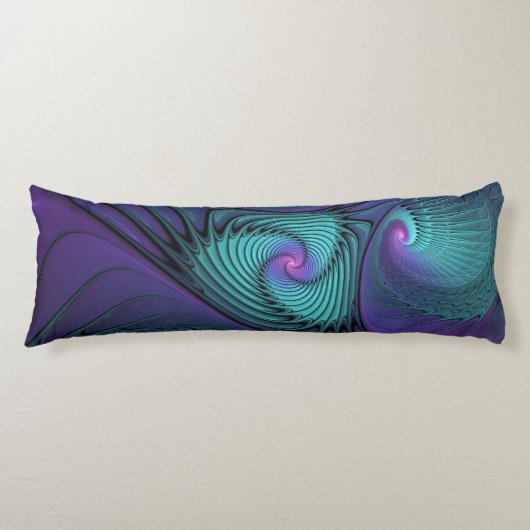 Coussins Longs Violet rencontre Turquoise moderne art fractal abs (Devant)