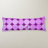 Coussins Longs Violet, Violet Magenta et Cercles roses Monogramme (Dos)