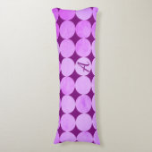 Coussins Longs Violet, Violet Magenta et Cercles roses Monogramme (Devant (Vertical))