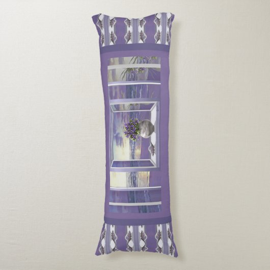 Coussins Longs violettes dans un bocal de lune (Devant (Vertical))