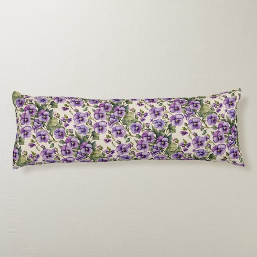 Coussins Longs Violettes violettes sur blanc (Dos)