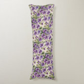 Coussins Longs Violettes violettes sur blanc (Devant (Vertical))