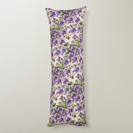 Coussins Longs Violettes violettes sur blanc (Dos (Vertical))