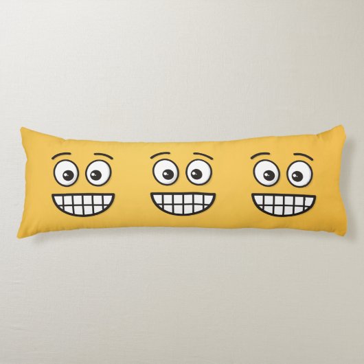 Coussins Longs Visage de broyage avec yeux ouverts (Devant)