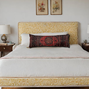 Coussins Longs Visage de tapis orientaux en champ teinté rose