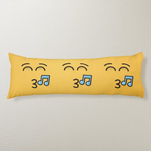 Coussins Longs Visage sifflant avec yeux souriants (Devant)
