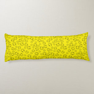 Coussins Longs Visages souriants Jaune