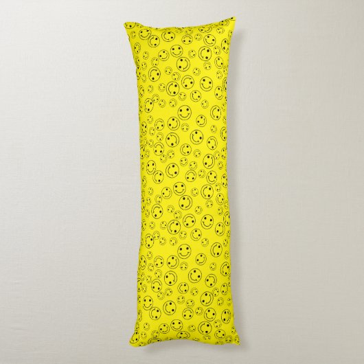 Coussins Longs Visages souriants Jaune (Dos (Vertical))
