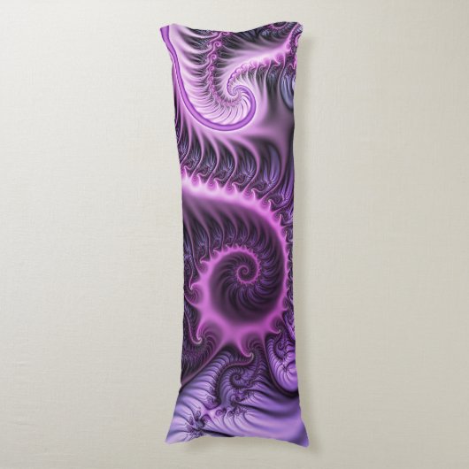 Coussins Longs Vivid Cool Abstrait rose violet Fractal Art Spiral (Devant (Vertical))