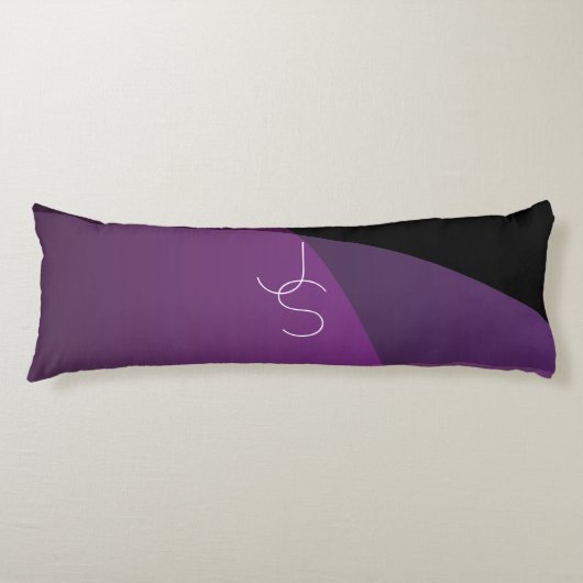 Coussins Longs Vos initiales qui se chevauchent | Moderne violet (Devant)