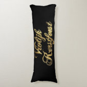 Coussins Longs Vrolijk Kerstfeest Néerlandais Noël Noir et Or (Devant (Vertical))