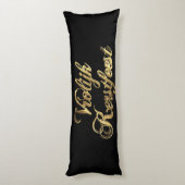 Coussins Longs Vrolijk Kerstfeest Néerlandais Noël Noir et Or (Dos (Vertical))