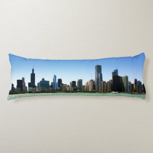 Coussins Longs Vue d'horizon de Chicago par le lac Michigan