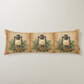 Coussins Longs Warm rustic lantern Christmas holly pine winter (Devant)