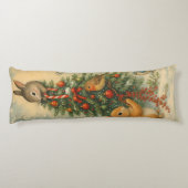 Coussins Longs Warm woodland bunny christmas festive winter (Dos)