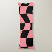Coussins Longs Warped Checkerboard Throw Pillow Trippy Pink Retro (Devant (Vertical))