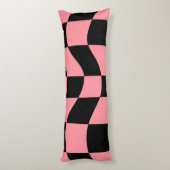 Coussins Longs Warped Checkerboard Throw Pillow Trippy Pink Retro (Dos (Vertical))