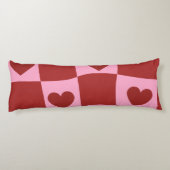 Coussins Longs Warped Crimson Pink Checkerboard Pillow (Dos)