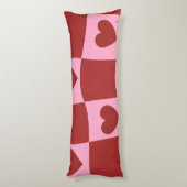Coussins Longs Warped Crimson Pink Checkerboard Pillow (Dos (Vertical))