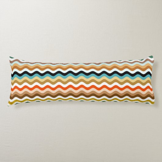 Coussins Longs Wavy Zigzag Motif multicolore (Devant)