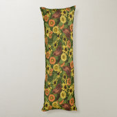 Coussins Longs Wens et fleurs sur vert (Dos (Vertical))
