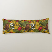 Coussins Longs Wens et fraises sur mustrard (Dos)