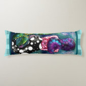 Coussins Longs Whimsical Abstract Mermaid Nautical Teal Seashells (Devant)