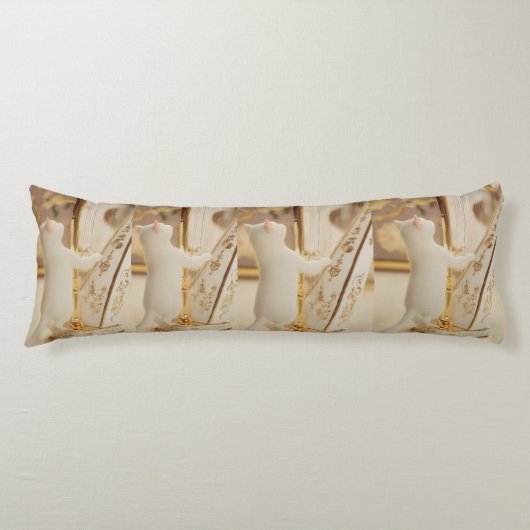 Coussins Longs Whimsical Cat Harpist Body Pillow (Devant)