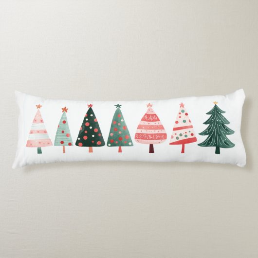Coussins Longs Whimsical Christmas Trees Holiday Pillow (Devant)