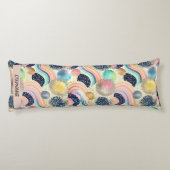 Coussins Longs Whimsical Pastel Rainbow Waves & Parties scintilla (Dos)