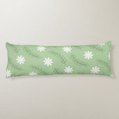 Coussins Longs Whimsical Sage Green Floral Retro, Gai (Dos)